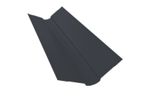 Планка ендовы верхней фигурной 100x100 0,4 PE-Double с пленкой RAL 7024 мокрый асфальт (2м)