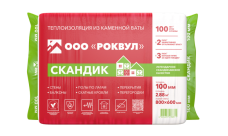 Утеплитель RockWool Лайт Баттс Скандик 800х600х100 (6 шт/пач; 2,88м2; 0,288м3; 36 пач/пал)
